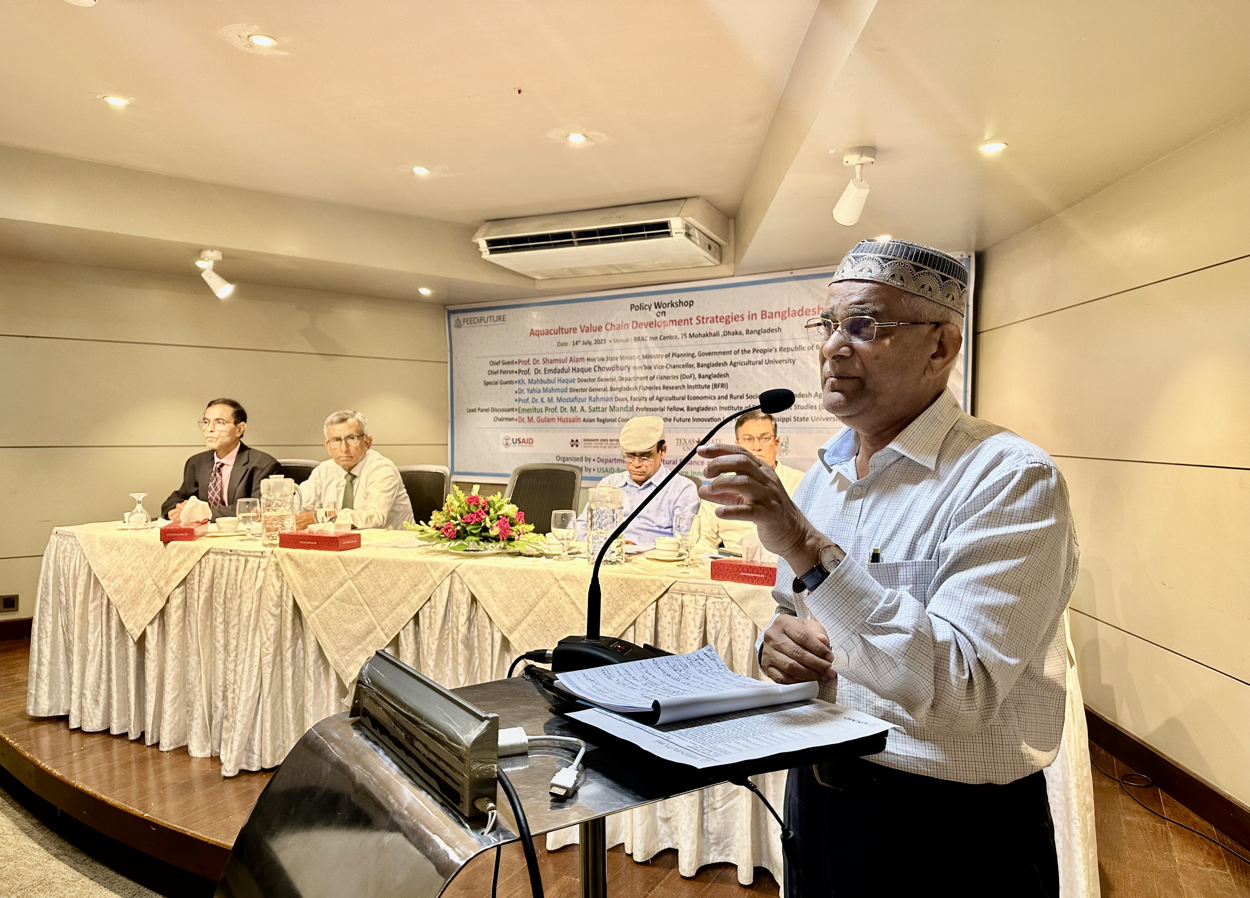 Shamsul Alam, State Minster, Ministry of Planning, government of Bangladesh, was addressing the workshop as the chief guest. Photo by Dr. M. Gulam Hussain 