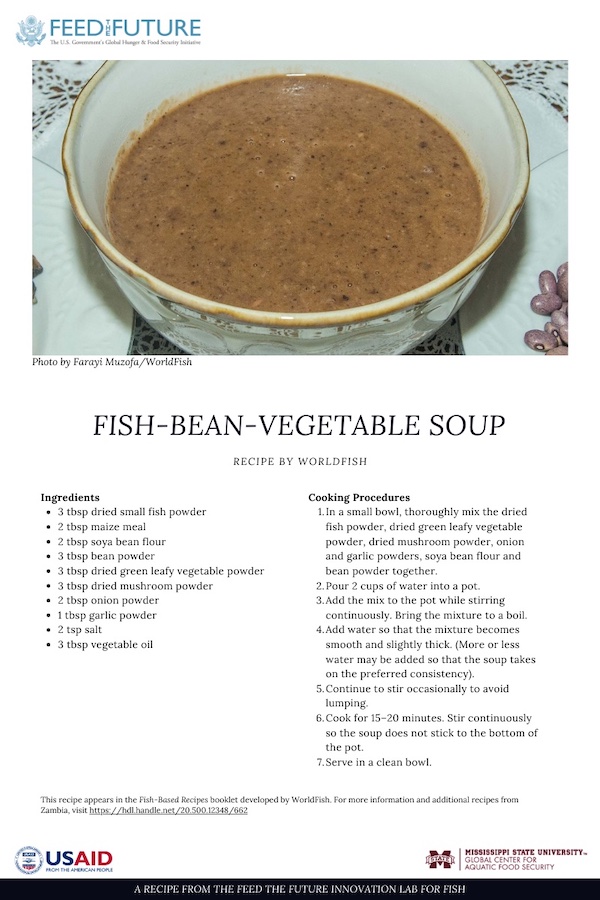 Recipe card for fish-bean-vegetable soup