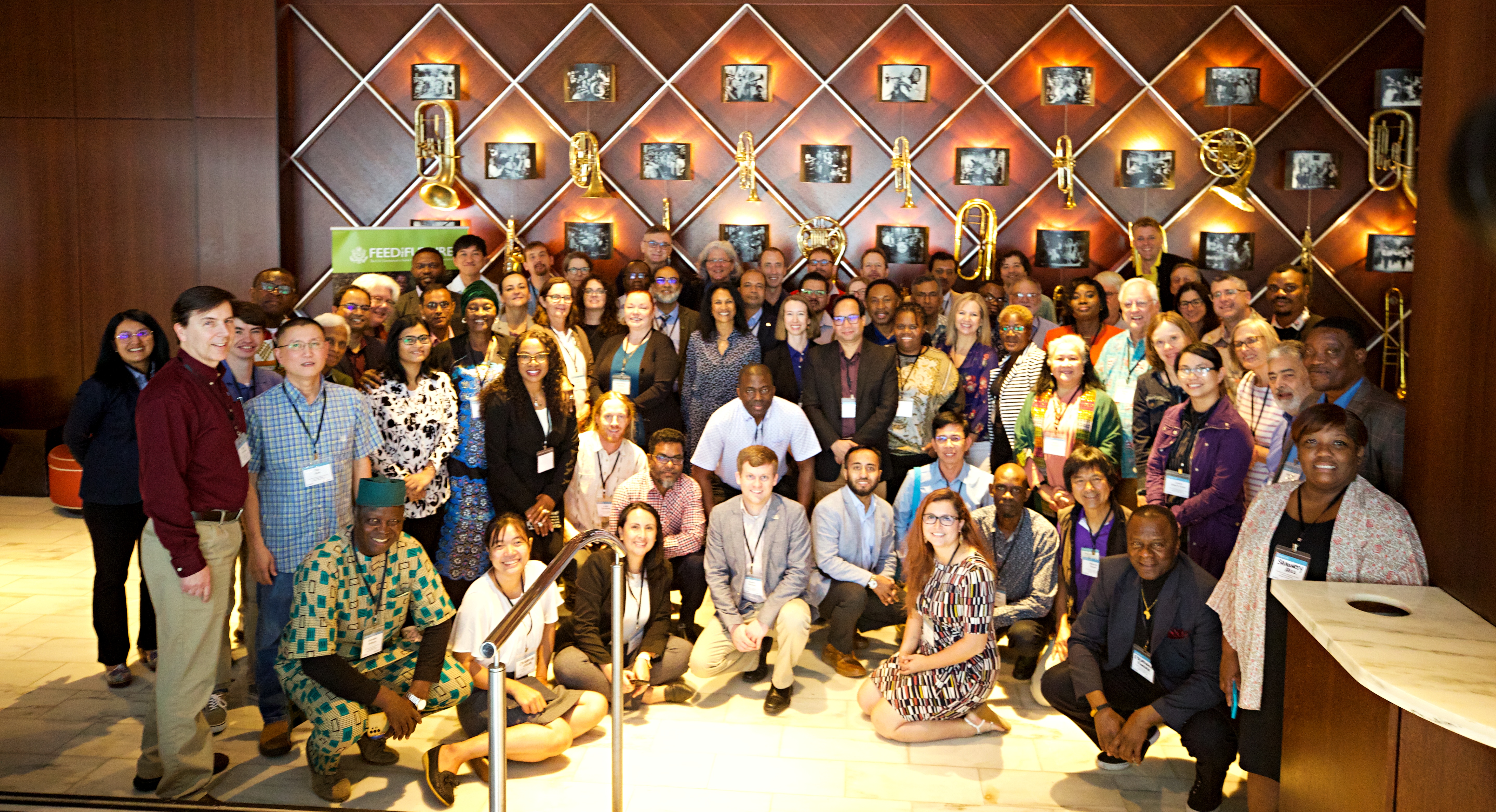 A group photo of the participants for the Feed the Future Innovation Lab for Fish Annual Meeting in February 2023.